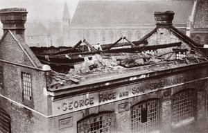 The result of a bombing raid on London, 1915 by English Photographer